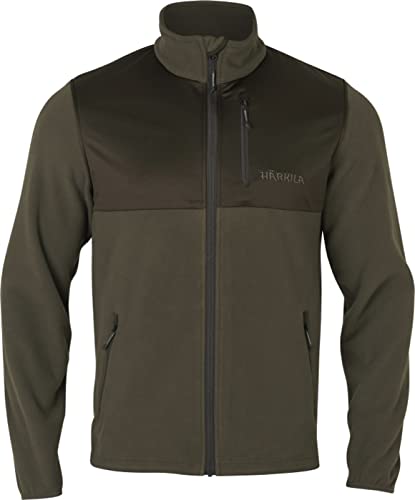 Härkila Steinn Fleecejacke Grün und Braun - Outdoorjacke für Jäger mit Brusttasche und hohem Kragen, Farbe:Grün, Größe:3XL von Härkila