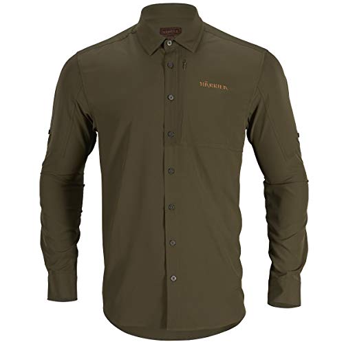 Härkila Trail Jagdhemd mit Insektenschutz Willow Green - Dehnbares Hemd für Jäger Anti-Zecken - Stretch Hemd Herren Grün, Größe:4XL von Härkila