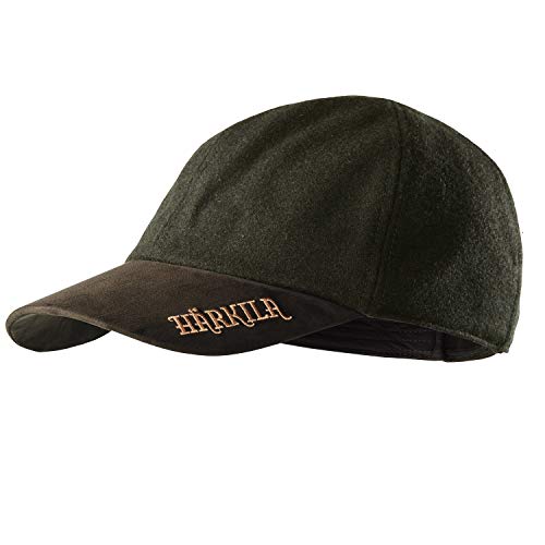 Härkila wasserabweisende Jagdkappe Metso Active Cap mit Bionic Finish® Grün - Leise und leicht Schirmkappe für Jäger aus Loden / Wolle mit Logo-Bestickung , Größe:L/XL von Härkila