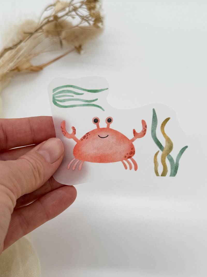 Bügelbilder Für Kinderkleidung | Personalisiert Krebs Unterwasserwelt Unterwassertiere Bügelpatches Klein Stoff Einzelstück von HaeschenHuepf