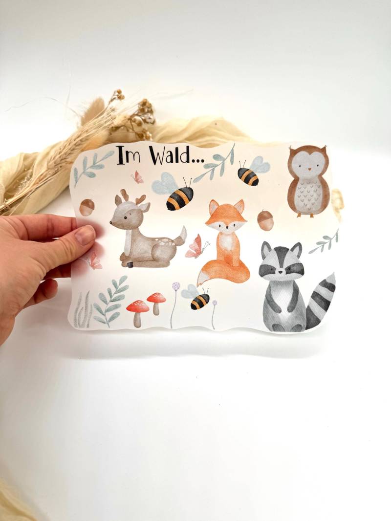 Personalisierte Bügelbilder Für Kinder | Set Waldtiere Eule Fuchs Bienen Waschbär Reh Bügelpatches Bilder Zum Aufbügeln von HaeschenHuepf