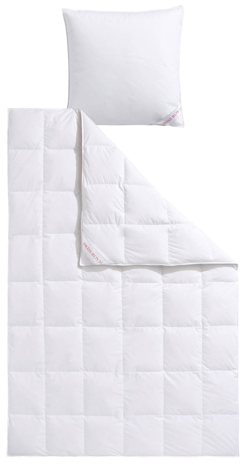 Haeussling Daunenbettdecke + Kopfkissen "Swiss Royal" Bettdecken-Set mit Kopfkissen, 135x200 oder 155x220 cm, Sommer, Winter von Haeussling