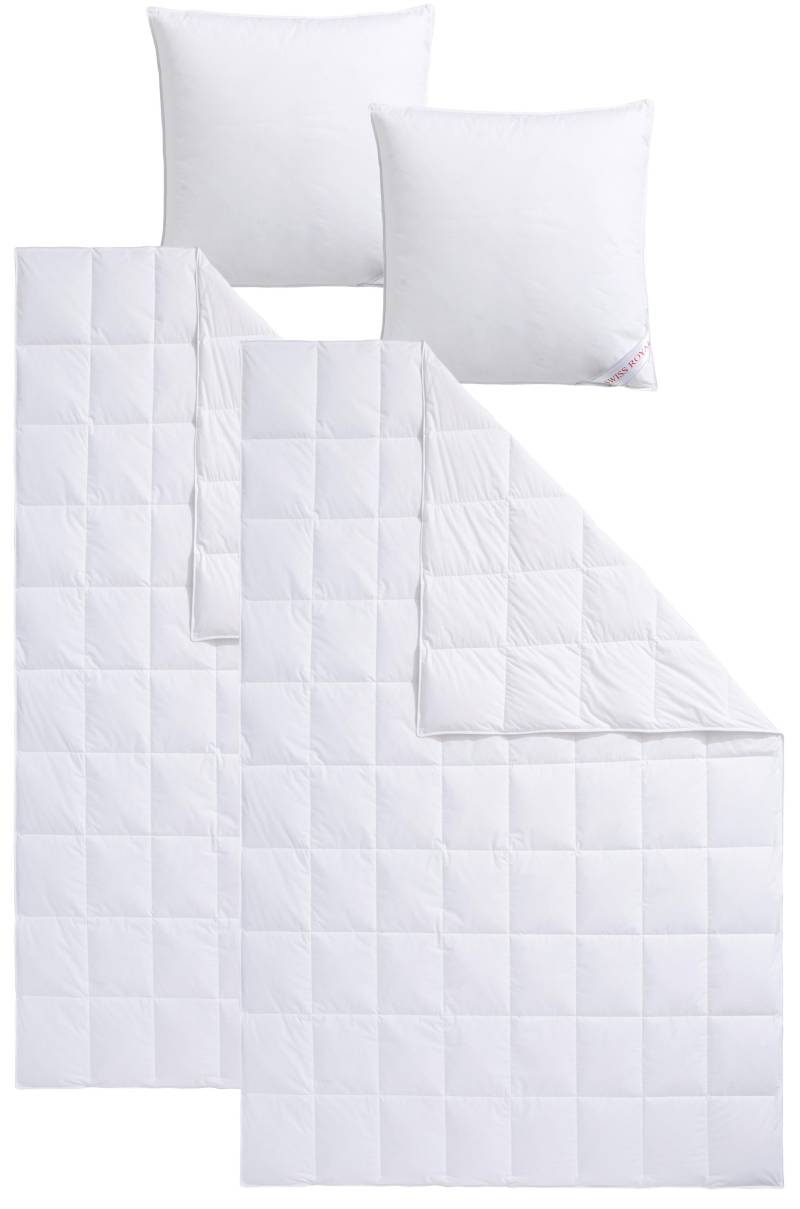 Haeussling Daunenbettdecke + Kopfkissen "Swiss Royal" Bettdecken-Set mit Kopfkissen, 135x200 oder 155x220 cm, Sommer, Winter von Haeussling