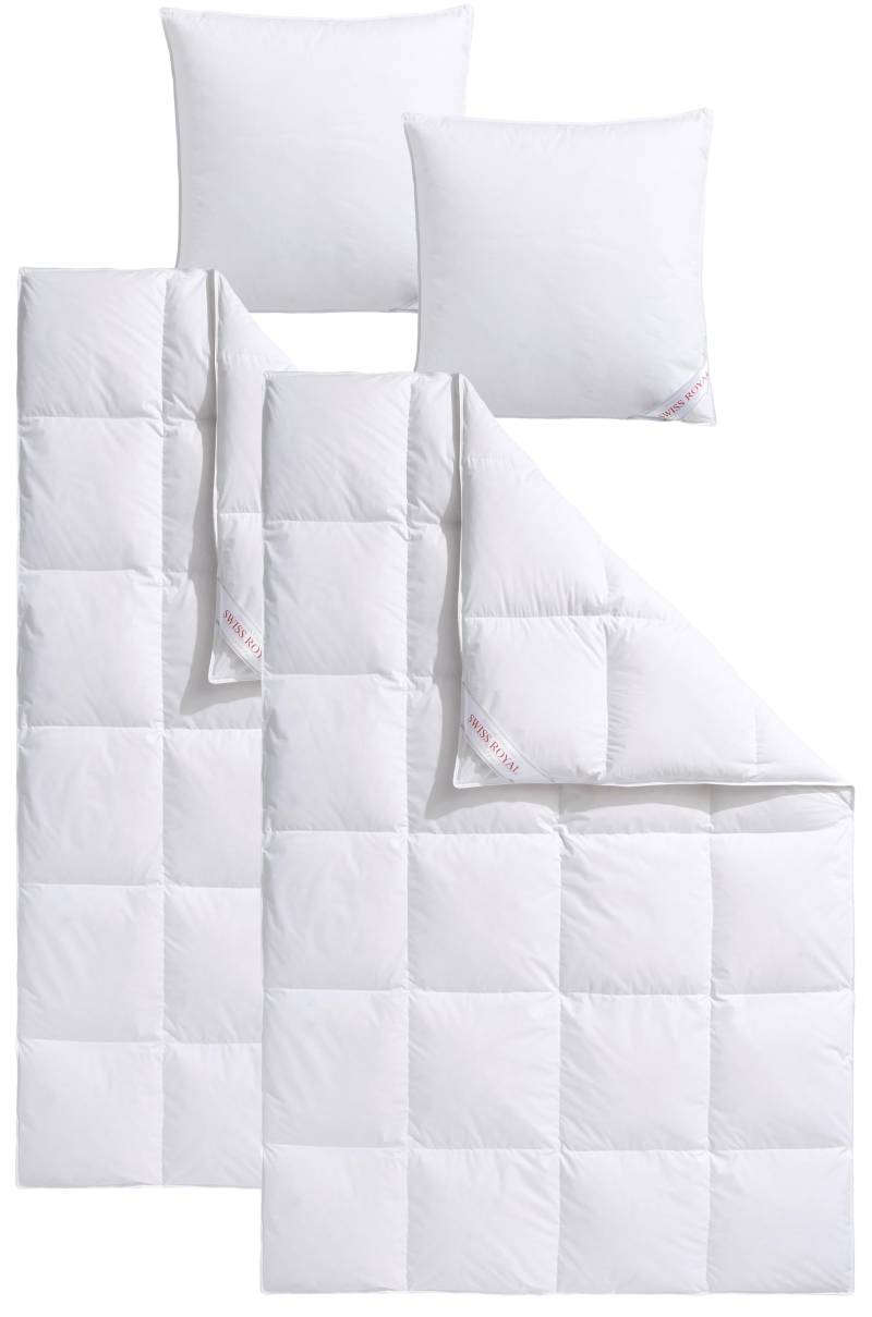 Haeussling Daunenbettdecke + Kopfkissen "Swiss Royal" Bettdecken-Set mit Kopfkissen, 135x200 oder 155x220 cm, Sommer, Winter von Haeussling