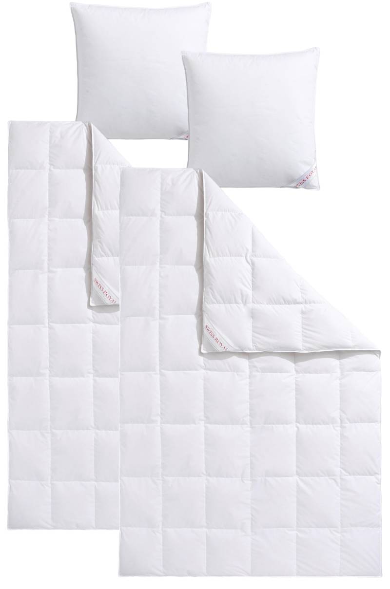 Haeussling Daunenbettdecke + Kopfkissen "Swiss Royal" Bettdecken-Set mit Kopfkissen, 135x200 oder 155x220 cm, Sommer, Winter von Haeussling