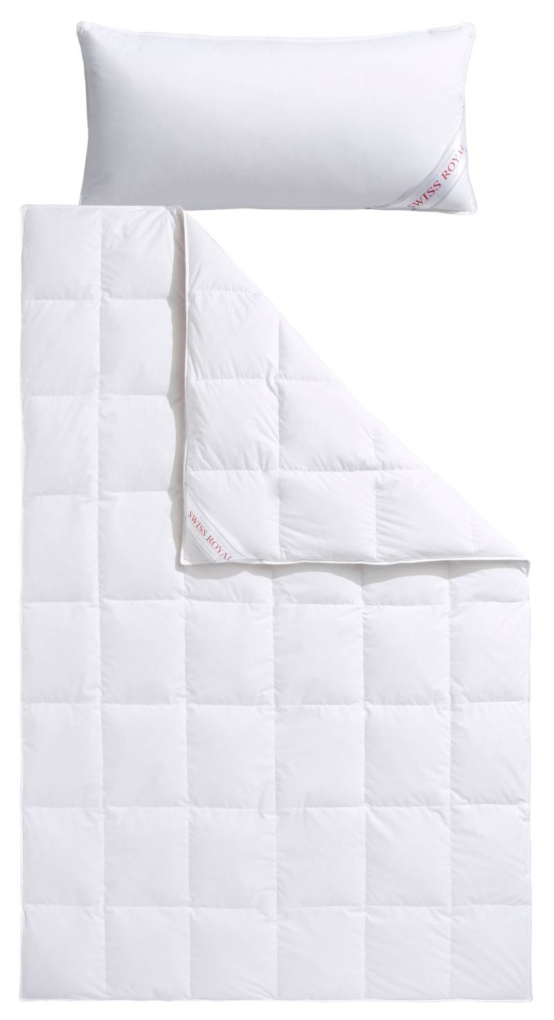 Haeussling Daunenbettdecke + Kopfkissen "Swiss Royal" Bettdecken-Set mit Kopfkissen, 135x200 oder 155x220 cm, Sommer, Winter von Haeussling