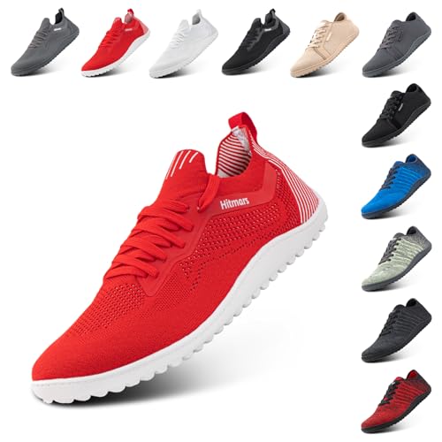 Hafiot Barfußschuhe Herren Turnschuhe Barfussschuhe Damen Traillaufschuhe Fitnessschuhe Schlupfschuhe Leicht Sneakers Sportschuh Rot Größe 43 von Hafiot