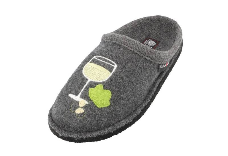 Haflinger Flair Wine Time Pantoffeln gewalkter aus Wolle Weinfllasche Unisex Hausschuh von Haflinger