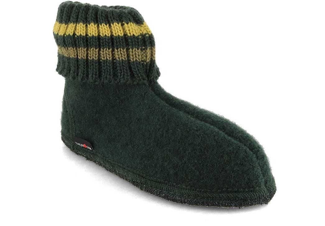 Haflinger Hüttenschuhe Paul Hausschuh mit Feinstrickkragen von Haflinger