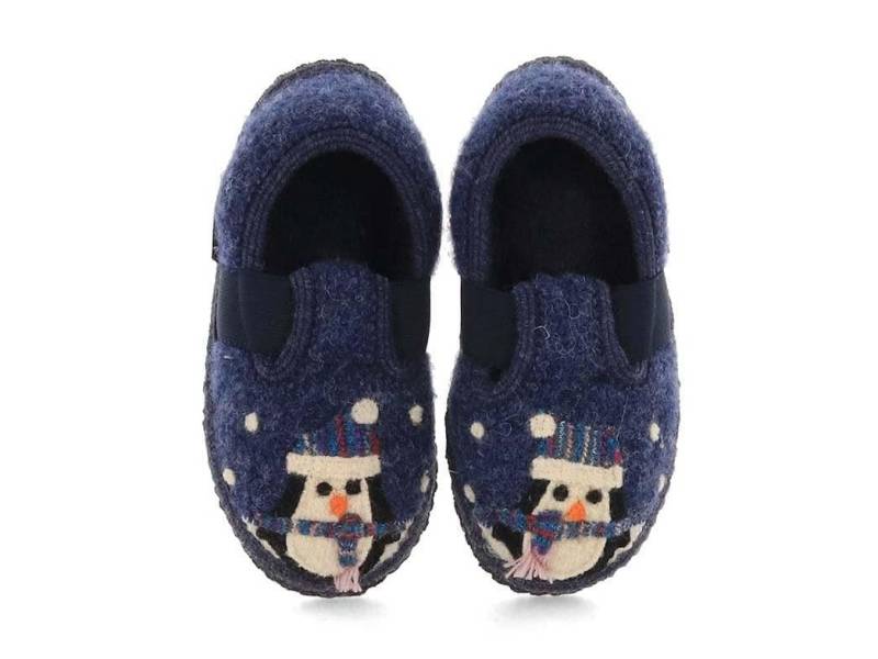 Haflinger Kinder Filzhausschuhe Pinguin Hausschuh mit Pinguinmotiv von Haflinger