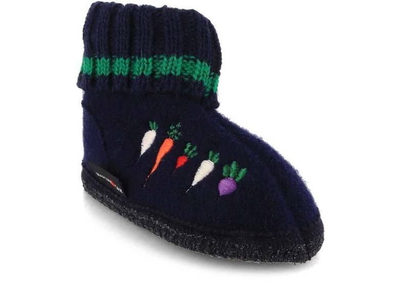 Haflinger Kinder Hüttenschuhe Veggie Hausschuh Applikation von Haflinger
