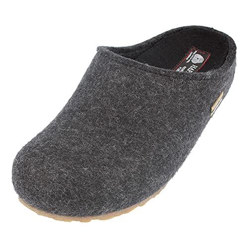 Haflinger Michel, Pantoffeln, Unisex-Erwachsene, Filz aus Wolle-42 EU-Grau Graphit 77 von HAFLINGER