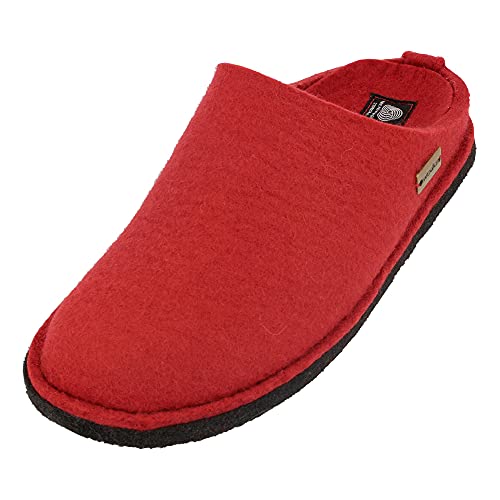 HAFLINGER Flair Soft Filzpantoffeln aus Wollfilz Hausschuh Rubin, Gr. 42 von HAFLINGER