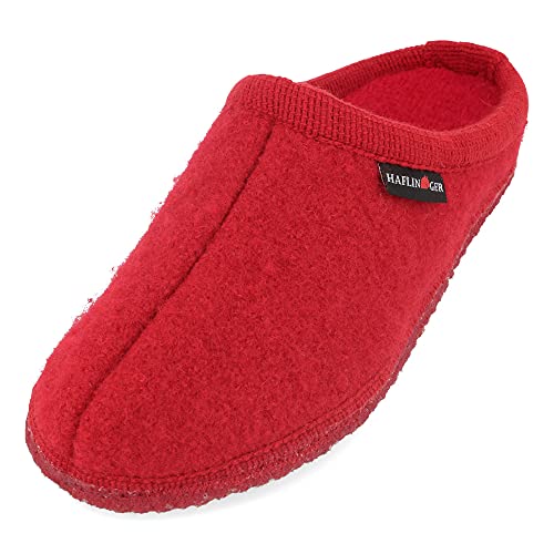 HAFLINGER Walktoffel Alaska Wolle Filzpantoffel Hausschuh Ziegelrot, Gr. 42 von HAFLINGER