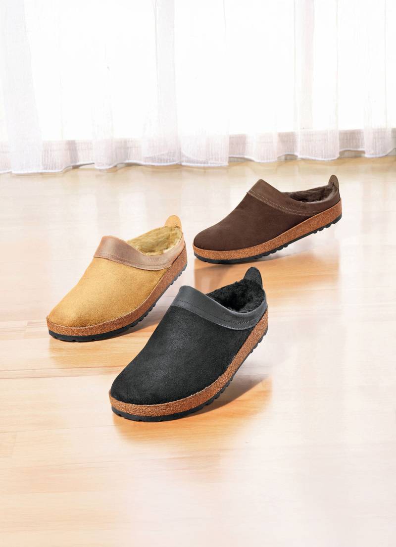 Lammfell-Clog für Damen und Herren von Haflinger, Kaffee, Größe 44 von Haflinger