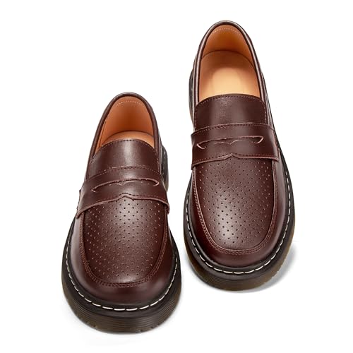 Hafomcel Damen Penny Loafers Atmungsaktive Perforierte Loafer für Frauen, Kaffee, 39.5 EU Hafomcel Damen Penny Loafers Atmungsaktive Perforierte Loafer für Frauen, Kaffee, 39.5 EU von Hafomcel