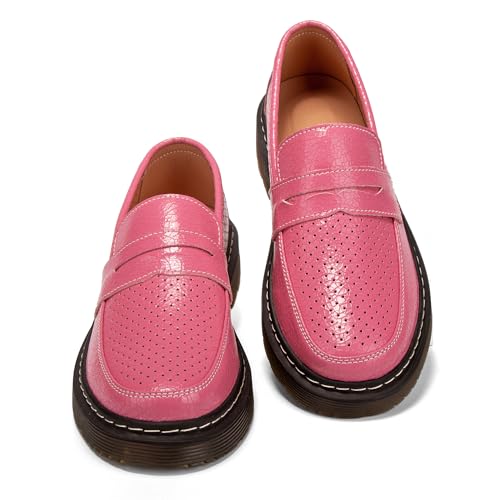 Hafomcel Damen Penny Loafers Atmungsaktive Perforierte Loafer für Frauen, Pink-croco, 38 EU Hafomcel Damen Penny Loafers Atmungsaktive Perforierte Loafer für Frauen, Pink-croco, 38 EU von Hafomcel