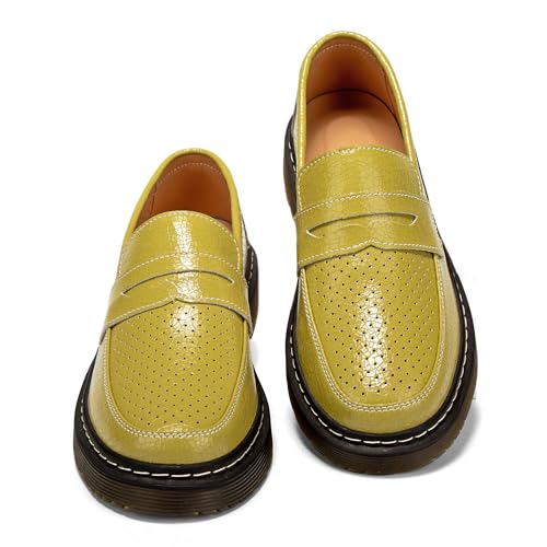 Hafomcel Damen Penny Loafers Atmungsaktive Perforierte Loafer für Frauen, Pistac-croco, 38 EU Hafomcel Damen Penny Loafers Atmungsaktive Perforierte Loafer für Frauen, Pistac-croco, 38 EU von Hafomcel