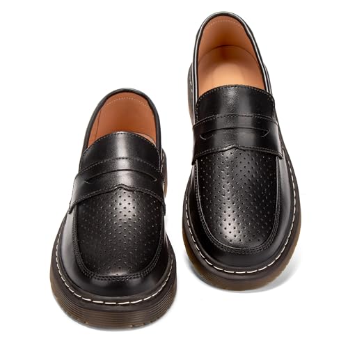 Hafomcel Damen Penny Loafers Atmungsaktive Perforierte Loafer für Frauen, Schwarz, 39.5 EU Hafomcel Damen Penny Loafers Atmungsaktive Perforierte Loafer für Frauen, Schwarz, 39.5 EU von Hafomcel