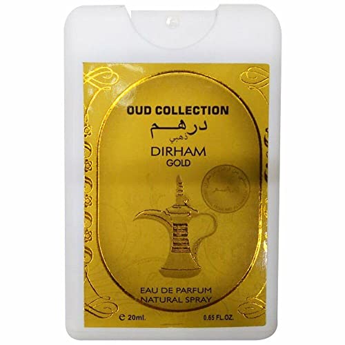Dirham Gold 20 ml Parfümspray im Taschenformat, florale Noten und eine leicht holzige Basis für Männer und Frauen. Hafsa Arabian Fragrances Ltd von Hafsa Arabian Fragrances Ltd