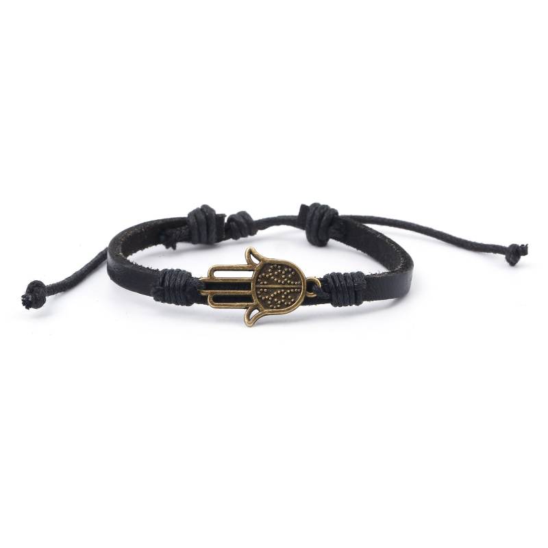 Armband Leder/Herren Schmuck Homme Boho Für Ihn Freund Geschenkidee Hamsa Hand Von Fatima von HagarTalmor