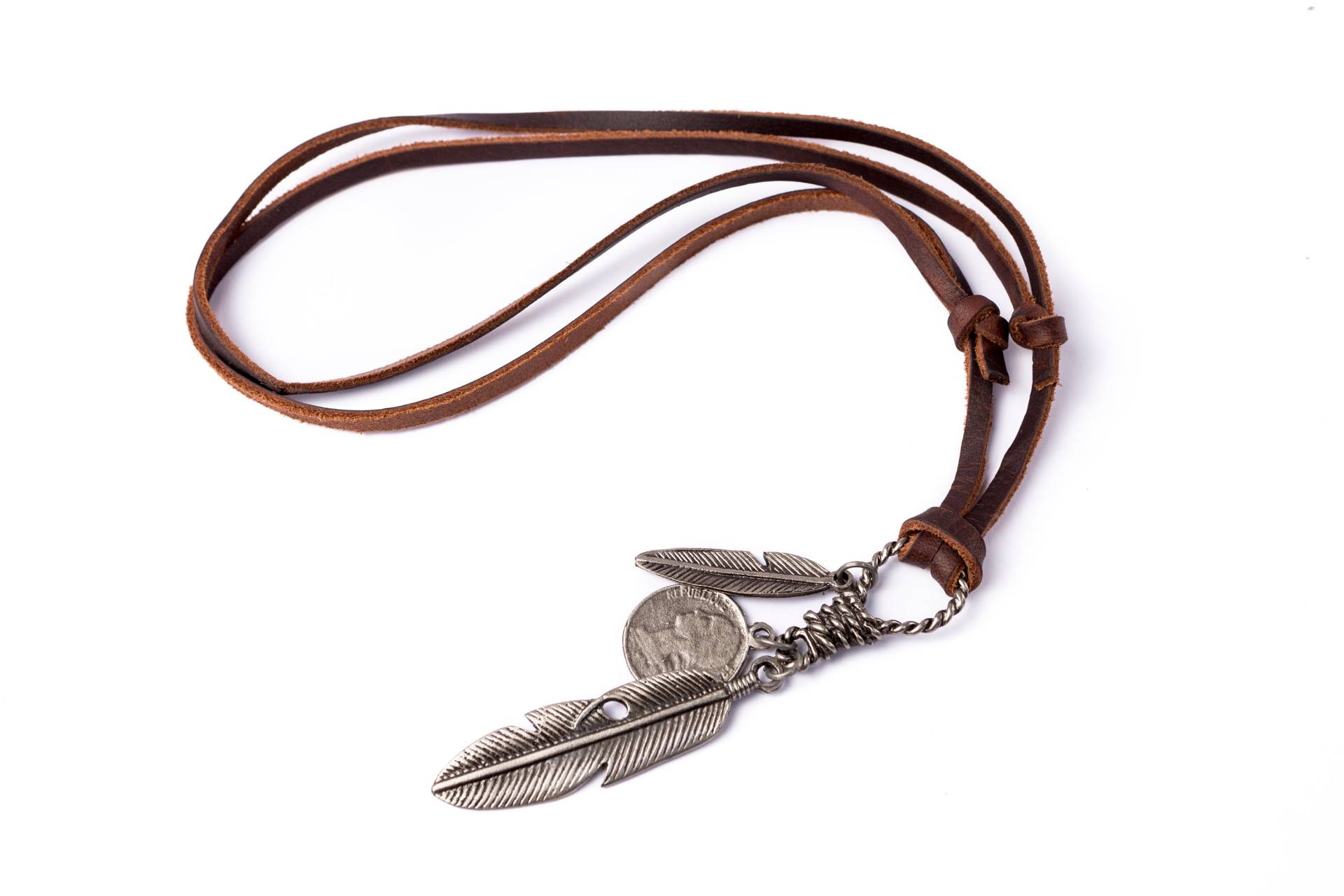 Boho Halskette Für Männer // Lederkette Feder Kette Herren Jungs Anhänger von HagarTalmor