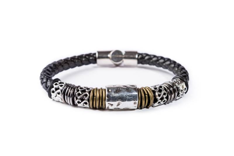 Herrenarmband/Schwarzes Geflochtenes Armband Herren Lederarmband Herrenschmuck Herrenarmband Leder Boho Für Männer von HagarTalmor