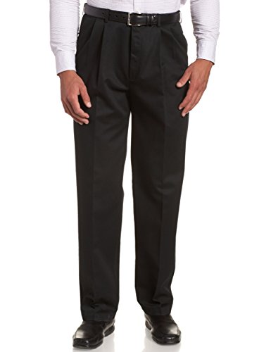 Haggar Herren Arbeitet Am Wochenende, Bügelfreie Köperfalte Vorne, Normale Und Große Größen – Für Geeignet. ◄ 、 ل/Dress-Pants, Schwarz, 36W / 32L EU von Haggar