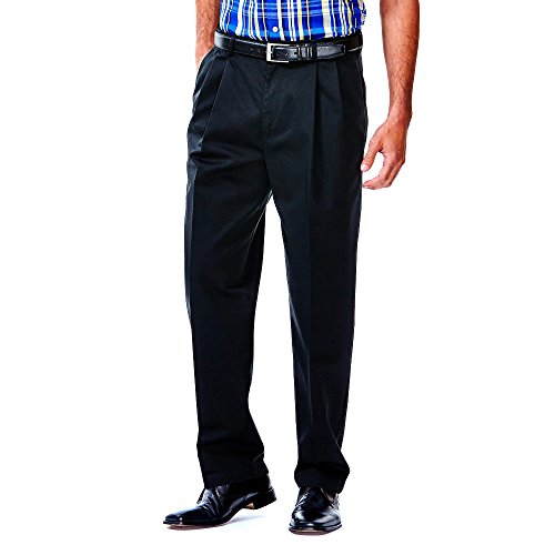 Haggar Arbeitshose für Herren, bügelfrei, bügelfrei, mit verdeckter erweiterbarer Taille, Khaki - - 48 x 48 von Haggar