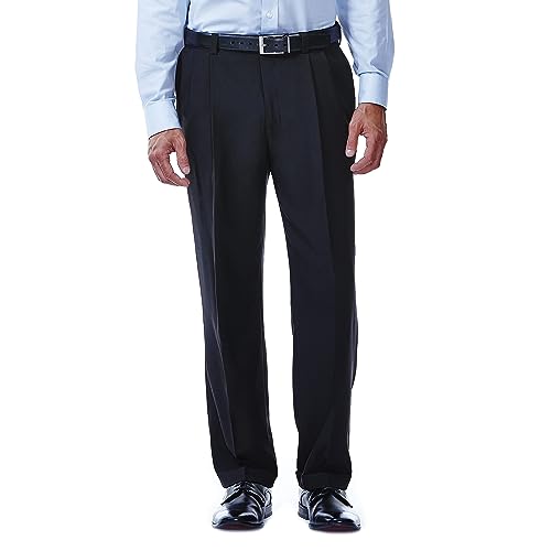 Haggar HD00219 Men's ECLO Stria Dress Pant Expandable Waistband, Charcoal - 40-34 von Haggar