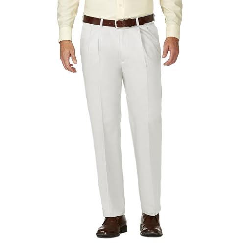 Haggar Herren Arbeitet Am Wochenende, Bügelfreie Köperfalte Vorne, Normale Und Große Größen – Für Geeignet. ◄ 、 ل/Dress-Pants, String, 32W / 32L EU von Haggar