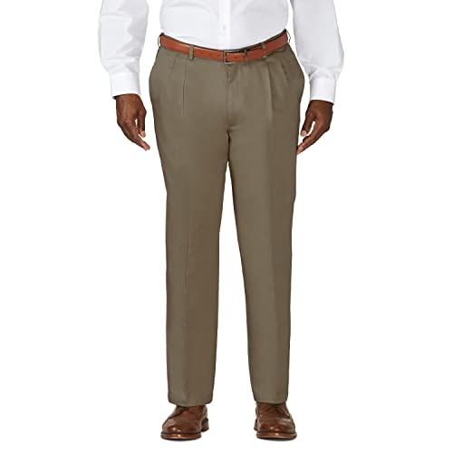 Haggar Herren Arbeitet Am Wochenende, Bügelfreie Köperfalte Vorne, Normale und Große Größen – Normale Große Gr dress pants, Bark, 38W / 34L EU von Haggar