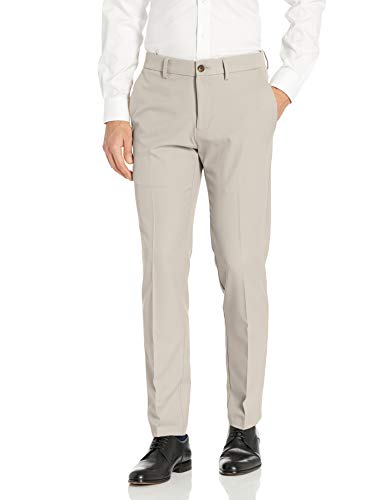 Haggar Herren Cool 18 PRO Slim Fit Flat Front Premium Flex Waistband Pant Freizeithosen, String, 33W / 32L von Haggar