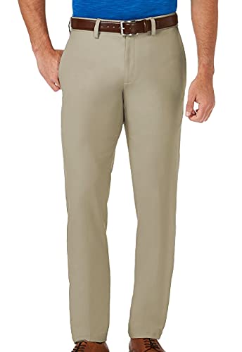 Haggar Herren Cool 18 Pro Slim Fit Flache Front Superflex Bundhose - Beige - 38W / 38L von Haggar