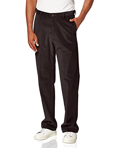 Haggar Herren Cordhose, erweiterbare Taille, Klassische und gerade Passform, Flache Vorderhose Hose, Espresso, 40W / 31L von Haggar