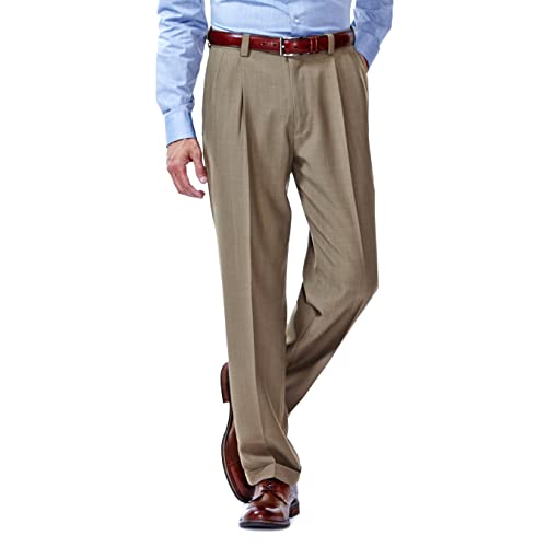 Haggar Herren ECLO Stria Expandable Waist Faltenband vorne - Beige - 34W / 34L Haggar Herren ECLO Stria Expandable Waist Faltenband vorne - Beige - 34W / 34L von Haggar
