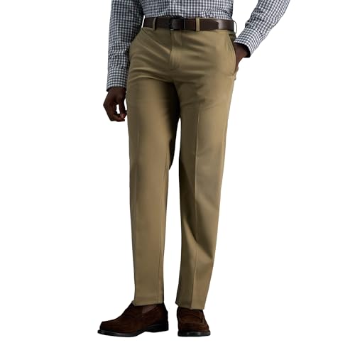 Haggar Herren-Freizeithose, bügelfrei, Khaki, gerade Passform und schmale Passform, Flache Vorderseite, Sandy, 33B x 34L, British Khaki, 40W / 30L Haggar Herren-Freizeithose, bügelfrei, Khaki, gerade Passform und schmale Passform, Flache Vorderseite, Sandy, 33B x 34L, British Khaki, 40W / 30L von Haggar