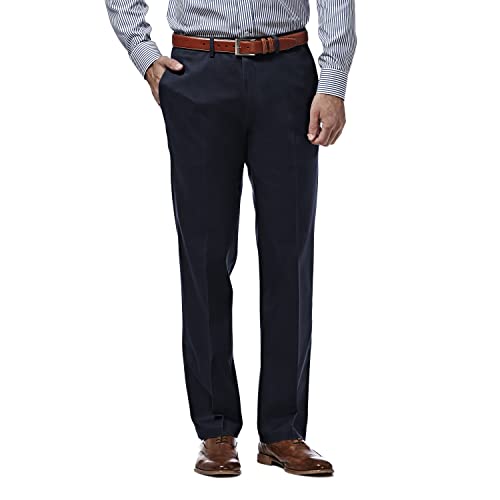 Haggar Herren Hochwertige, bügelfreie Khaki-Freizeithose, gerade Passform, Flache Vorderseite Lässige Hose, Dunkles Marineblau, 33W / 32L Haggar Herren Hochwertige, bügelfreie Khaki-Freizeithose, gerade Passform, Flache Vorderseite Lässige Hose, Dunkles Marineblau, 33W / 32L von Haggar