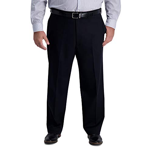 Haggar Herren Iron Free Khaki Classic Fit Flat Expandable Casual Pant Hose, schwarz, 48W / 29L von Haggar