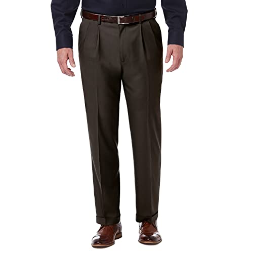 Haggar Herren Premium Comfort Classic Fit Bundfaltenhose Reg Größen Klassische Hose, Dark Chocolate, 36W / 30L Haggar Herren Premium Comfort Classic Fit Bundfaltenhose Reg Größen Klassische Hose, Dark Chocolate, 36W / 30L von Haggar