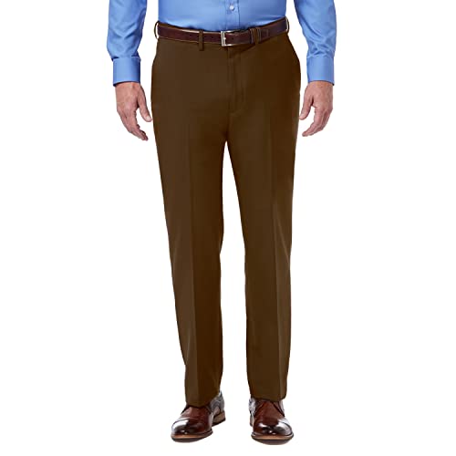 Haggar Herren Premium Comfort Classic Fit Flat Front Dress Pants-Regular and Big & Tall Sizes Anzughose, Mokka, 38W / 32L von Haggar