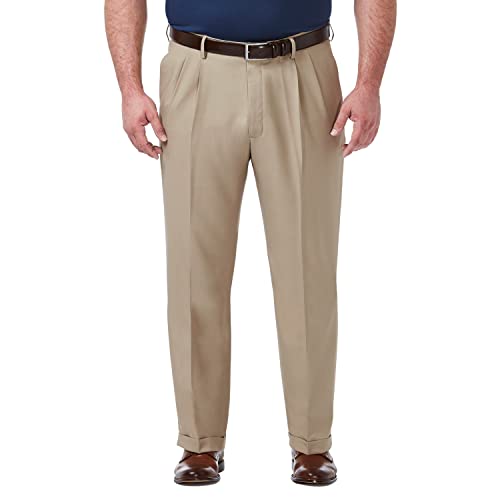 Haggar Herren Premium Comfort Classic Fit Pleat Front Pant Reg. and Big & Tall Größen, Mittleres Khaki, 48W / 32L Haggar Herren Premium Comfort Classic Fit Pleat Front Pant Reg. and Big & Tall Größen, Mittleres Khaki, 48W / 32L von Haggar