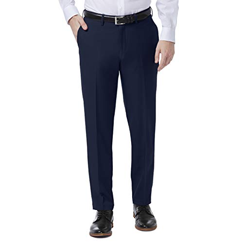 Haggar Herren Premium Comfort Stretch Slim Fit Anzughose Hose, Blau, 32W / 32L von Haggar