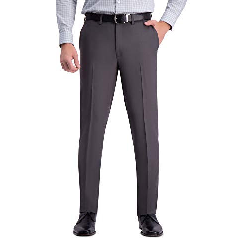 Haggar Herren Premium Comfort Stretch Slim Fit Anzughose Klassische Hose, grau dunkel, 32W / 30L von Haggar