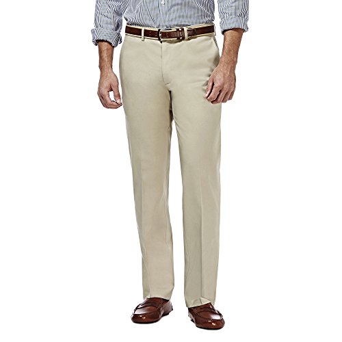 Haggar Herren Premium No Iron Khaki Straight Fit Flat Front Pant Hose, 34W / 38L von Haggar