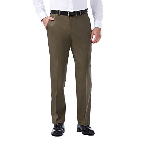 Haggar Herren Premium bügelfrei, Khaki, Klassische Passform, erweiterbare Taille, Flache Vorderseite, ال ل لر و ور اللل ل لللللللل Lässige Hose, Toast, 42W / 29L von Haggar