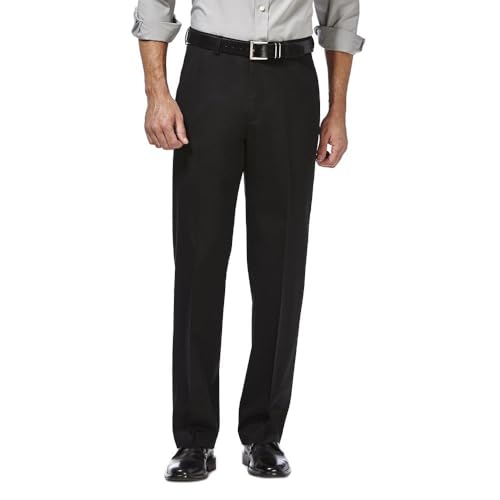 Haggar Herren Premium bügelfrei, Khaki, Klassische Passform, erweiterbare Taille, Flache Vorderseite, schwarz, 36W / 30L Haggar Herren Premium bügelfrei, Khaki, Klassische Passform, erweiterbare Taille, Flache Vorderseite, schwarz, 36W / 30L von Haggar