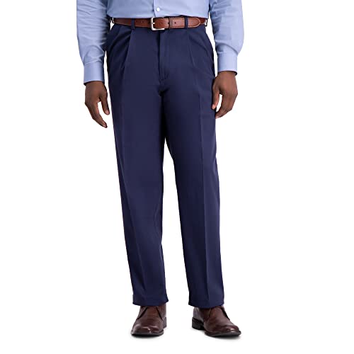 Haggar Herren Work to Weekend Classic Fit Flat Front & Pleat Regular Big and Tall Sizes Unterhose, Navy, 32W / 30L von Haggar