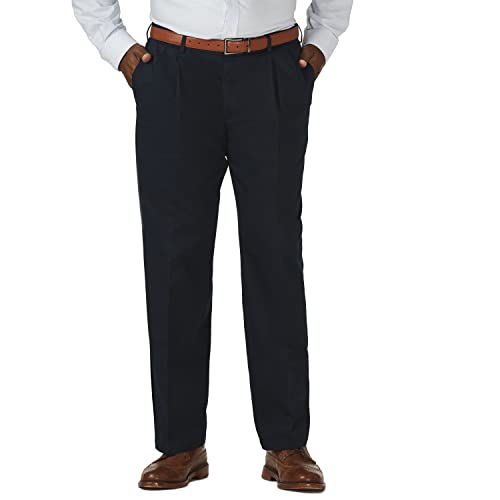 Haggar Herren Work to Weekend No Iron Twill Pleat Front - Regular and Big & Tall Sizeswork Weekend 다림질이 필요 Casual Pants, Dunkles Marineblau, 52W / 30L EU Haggar Herren Work to Weekend No Iron Twill Pleat Front - Regular and Big & Tall Sizeswork Weekend 다림질이 필요 Casual Pants, Dunkles Marineblau, 52W / 30L EU von Haggar