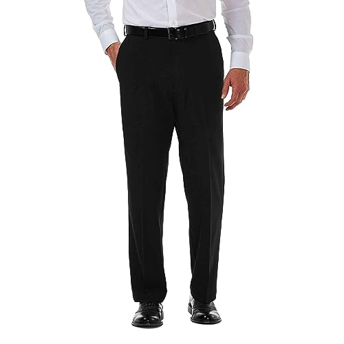 Haggar Herren Cool 18 Pro, Klassische Passform, Flache Vorderseite, Leger, Stretch, Performance-Golfhose Freizeithosen, schwarz, 38W / 30L von Haggar